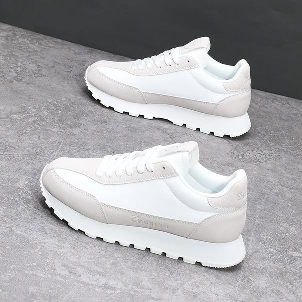 Men's Trendy Sports Shoes Breathable Casual White Spring Summer Thick Soled Height Increasing Couple Shoes New Style 2025_vogvips.com