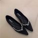 Temperament Rhinestone Pointed Single Shoes Women's French Sweet Velvet Red Light Mouth Soft Sole Evening Shoes_vogvips.com