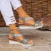 New Large Slope Heel With Women's Circular Buckle TEUM Sandals_vogvips.com