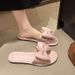 Women's Summer Slippers Korean Style Home Use Flat Bowknot Bathroom Sandals Non-Slip Lightweight Outdoor One-Word Sandals_vogvips.com
