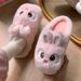 Cotton Slippers For Women, Autumn And Winter, Big Eared Bunny, New Indoor Home Anti Slip Bag With Added Velvet Fur Slippers For Men, Winter_vogvips.com