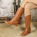 326-88 Elegant And Fashionable Pointed Long Tube Thick Heel Show Off Versatile Women's Boots_vogvips.com