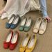 Height Increasing Shallow Mouth Red Early Spring Single Shoe Women's New One Foot Stepping Scoop Fairy Style French Bean_vogvips.com