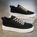 Men's Platform Canvas Sneakers Breathable Lace Up Non-Slip Casual Skate Shoes_vogvips.com