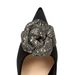 18249-H52 European And American Women's Stiletto Ultra High Heels Satin Shallow Mouth Pointed Toe Rhinestone Rose Flower_vogvips.com