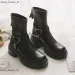 Designer Boot Sheepskin Edition~Maillard With Skirt Knight Black British Style Martin Short Boots For Women Booties 000_vogvips.com