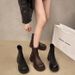 Versatile Niche New Fleece-Lined Height-Increasing Thick-Soled Short 2024 Autumn Winter Round Toe Mid-Heel British Style_vogvips.com