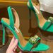New Cross-border Rhinestone Ball Sexy Sandals With Round Open Toe, Hollow Back Strap, High He, Fashionable Women's_vogvips.com