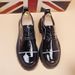 Euro Step Business Formal Patent Leather Shiny Lace-up Height Increasing Thick Sole Brogue Trendy Men's Work Shoes_vogvips.com