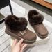 SHLIANG Suede Buckle Decor Ankle Boots Women Winter Warm Thicken Plush Snow Boots Woman Thick Sole Non Slip Platform Cotton Boots X0058_vogvips.com