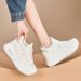 2025 Spring Summer Breathable Mesh Thick Sole Women's Casual Single Hidden Heel White Sneakers Versatile Dad Shoes Women_vogvips.com