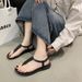 New Cross-border Women's Summer Flip-flops For Outdoor Wear, Non-slip Leaf-patterned Flat Beach Sandals_vogvips.com