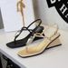 6725-1 French Design High Heel Wedge Strap Sandals For Women With Rhinestones And Thin Straps_vogvips.com
