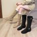 Western Cowboy For Women, Round Toe, Petite, Over-the-Knee, Slim Long Boots, Hidden Wedge, Suede High Tube, Slouch Boots_vogvips.com