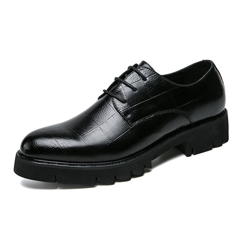 Round Toe Business Formal European Style Men's Leather Shoes_vogvips.com