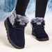 Flat Snow For Women 2025 Autumn Winter New Large Size Round Toe Lace-up Thickened Short Boots_vogvips.com