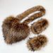 Women's Shoe Crossbody Love Bag Slippers Set Imitation Raccoon Fur Plush Shell Bag Home Shoes_vogvips.com