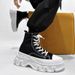 Men's Shoes New Style Thick Soled Canvas Shoes For Men, Closed Toe Casual Sports High Top Forest Style Large Size Women's Shoes_vogvips.com