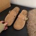 Premium Suede Leather Clogs For Women - Elegant Adjustable Buckle Mules With Arch Support For Daily Versatility_vogvips.com