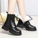 2025 Genuine Leather Winter Fleece-Lined Thick-Soled Martin Short Thickened Wool Cotton Sheepskin Snow Boots Women's_vogvips.com