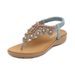 2024 Summer New Bohemian Style Sandwich Beaded Water Diamond Buckle With Elastic Heel Rubber Band Women's Shoes_vogvips.com