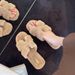 Flat Furry For Women, Outdoor Wear, 2025 Autumn Winter New Fashion Versatile Fluffy Casual One-Strap Slippers_vogvips.com