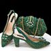 Pointed Fashion Shoe Set, Women's High Heels, Single Shoes, Back Empty Sandals/diamond Flower Matching Bag_vogvips.com