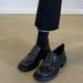 Velcro Sports Tire Sole Loafers Women's Thick Heel Small Leather Shoes High Heel Women's Shoes_vogvips.com