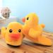 Autumn Winter Hong Kong Couple Big Slippers Cute Little Yellow Duck Plush Doll Home Bag Heel Cotton Shoes_vogvips.com