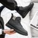 European Warm Series 2929 Martin Autumn Mid-Top Genuine Leather Casual Fashion Boots Men's Thick Sole Height Increasing British Style_vogvips.com