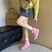 Korean Style Candy Color! Little Potato Snow For Women 2025 Winter New Flat Furry Lined Short Boots_vogvips.com