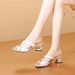 Soft Leather Comfortable Elegant French Style Women's For Outdoor Wear Summer New Breathable Chunky Heel Fashion_vogvips.com