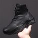 European Warm Series Casual Leather Shoes For Men, Sports Martin Boots, Outdoor Height-increasing Trendy Platform Shoes, Winter High-top_vogvips.com