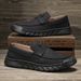 New Spring And Autumn Men's Foot Set Casual Dad Large Size Hand Sewn Business Leather Shoes_vogvips.com