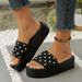 Rhinestone Sponge Platform Sandals For Women Summer Beach Holiday Slippers_vogvips.com