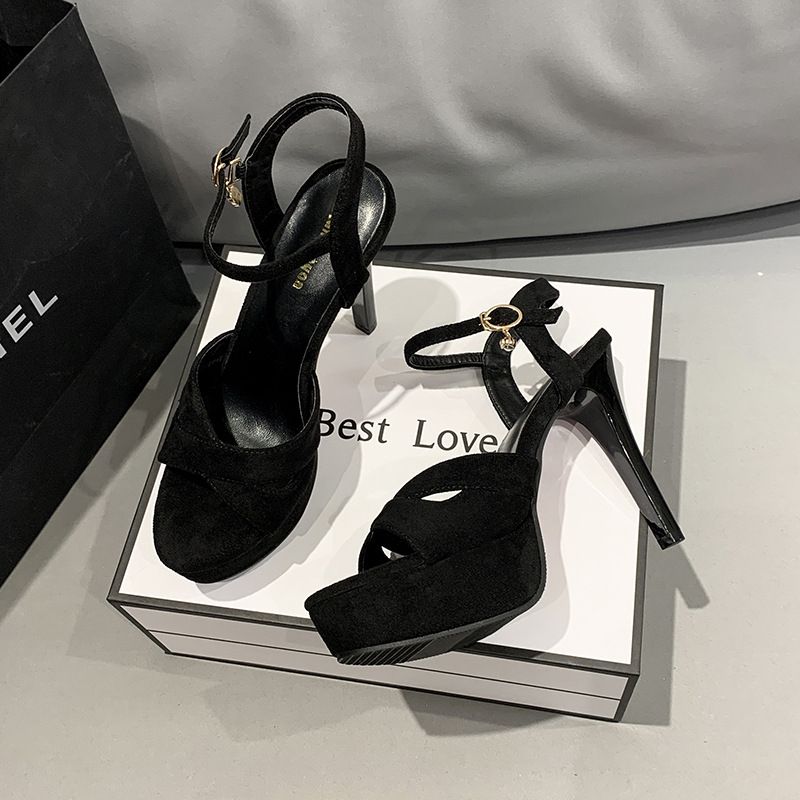Sweet, Stylish, Casual, Minimalist, Ultra-high Heel, Chunky Heel, Platform, Criss-cross Ankle Strap Women's Sandals_vogvips.com