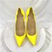 Size33-46 Women's Shoes Yellow High Heels 12CM Pointed Stiletto Shallow Mouth Single Shoes Work Shoes_vogvips.com