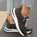 Caual Plu Ize Hiny Leather Ingle Hoe, 2025 Autumn New Item, Ponge Heel, Comfortable Oft Ole Tyle Women'_vogvips.com