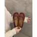 Spring 2025 New Flat Bottomed Mary Jane Shoes With Round Toe And Soft Sole, Versatile Fashion, Shallow Mouth, One Word_vogvips.com