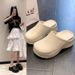 New Women's Double-layer Thick-soled 7cm Bag Head Slippers Arch-heightened Nurse Lazy Shoes_vogvips.com