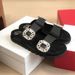 Women's Shoes Summer New Fashion Versatile Casual Flip Flops Square Buckle Rhinestone Double Strap Thick Bottom Beach Sandals Women's Outdoor Slippers_vogvips.com