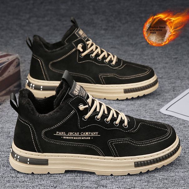 Labor Urance Work Men's Shoes Leece Warm Construction Site Work Cotton Shoes Men's Non-slip Wear-resistant Tooling Board Shoes Middle Help_vogvips.com