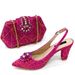 Pointed Fashion Shoe Set, Women's High Heels, Single Shoes, Back Empty Sandals/diamond Flower Matching Bag_vogvips.com