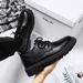Spring Work New Business Waterproof Black Leather Chef Men's Korean Versatile Thick Board Shoes_vogvips.com