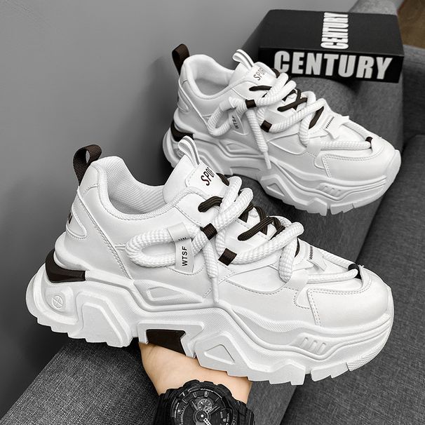 for Mens White Platform Sneakers Fashion Versatile Board Men's Simple Niche Comfort Sports Shoes Tenis Masculino_vogvips.com