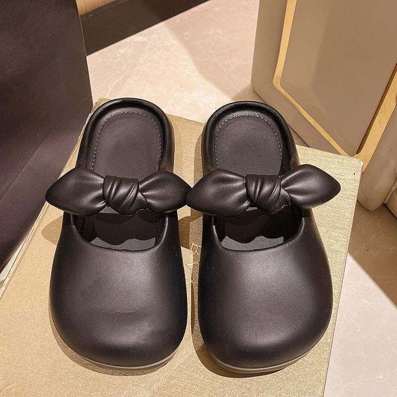 EVA Women's Summer Outdoor Slippers With French Bow Design, Fashionable Soft Sole, Non-slip, Easy Slip-on Sandals_vogvips.com