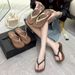 Women's Fashion Versatile Flat Flip Flop Sandals Wear Resistant Non Slip Outdoor Beach Casual Trendy Flat Sandals For Ladies_vogvips.com