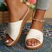 2026 New Summer Women's Solid Color Breathable Casual Open-toe Slippers Outdoor Non-slip Slope Heel Thick-soled Beach Slippers_vogvips.com