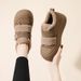 Thick-Soled Elegant Furry Shoes For Women Winter Plush Sneakers 2025 New Women's Shoes Genuine Leather Sports Cotton Shoes Outdoor Wear Warm_vogvips.com