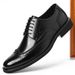 Euro Step 2025 Wenzhou Large Size Brogue Gentleman Suit Formal Leather Men Pointed Oxford Shoes Trendy_vogvips.com